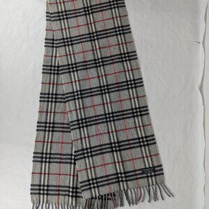 Burberry Nova Check Lambswool Scarf Gray | Unisex | Luxury Winter Wear
